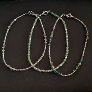 Lot of 3 plus size ankle bracelets